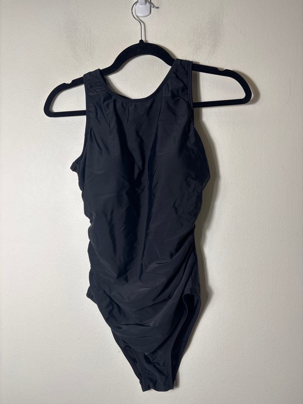 NWT Cupshe Black One Piece Ruched Bathing Suit Sz S
